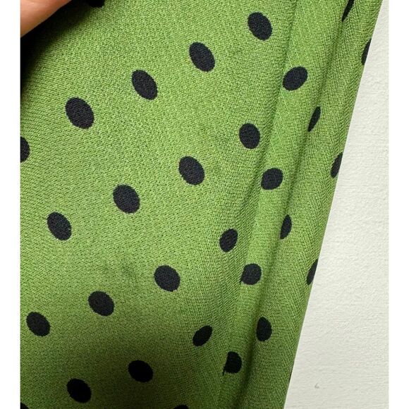 R.E.D. VALENTINO Green Button Down Blouse With Black Polka Dots, Sz 42 (6) - Picture 11 of 11